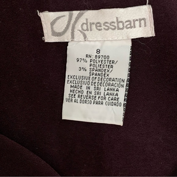 Dress Barn Purple Pant Suit Size 8 Full Zip Jacket Silver Hardware Tailored Fit - Picture 3 of 8